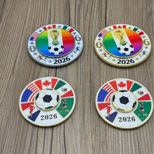 <span class=keywords><strong>Imanes</strong></span> de Refrigerador Magnéticos Giratorios con Banda Metálica 2026, Fútbol Creativo de Colores para Recuerdos de EE. UU.-México-Canadá - Product Image 4