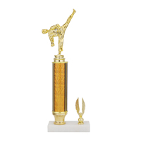 Trofeo de Columna Dorada Personalizado para Artes Marciales, Karate y Taekwondo, con Base de Mármol DL22, Impresión UV, Tamaño Personalizable