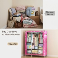 Einfacher Aufbewahrungsschrank zur Selbstmontage aus Vliesstoff, Moderner Schlafzimmer-Organizer, Kleiderschrank
