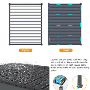 Pérgola con listones RGB personalizada, persiana impermeable de aluminio, cenador para exteriores, <span class=keywords><strong>Bioclima</strong></span> para pabellón de jardín - Product Image 6