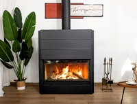 Cheminée en acier moderne 1200mml Insert Kamin Poêle à bois pour salon, salle à manger, hôtel, villa, appartement