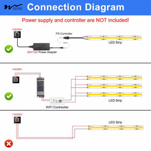 WELRGB 超高輝度 5mm 超薄型 COB LED ストリップ 12V 赤色 高演色性 カット可能 フレキシブル 16.4フィート 10メートル スマート Wi-Fi 3年保証 - Product Image 5