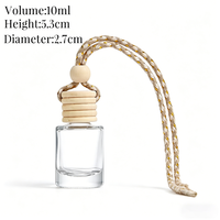 Diffuseur de parfum carré esthétique de 8 ml pour voiture, pendentif vide en verre pour décoration automobile