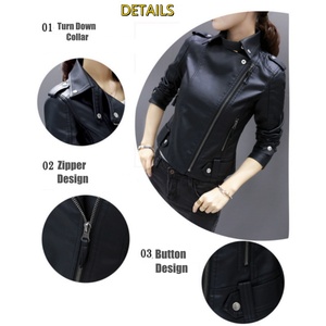 <span class=keywords><strong>Giacca</strong></span> da <span class=keywords><strong>moto</strong></span> Slim New Lady manica lunga cappotto con cerniera girocollo <span class=keywords><strong>donna</strong></span> primavera autunno giacche corte - Product Image 5