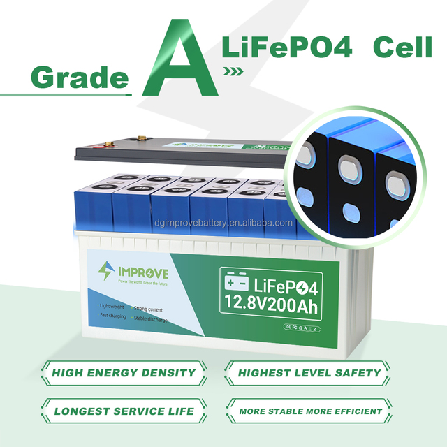 Lifepo4 Battery 12V 200Ah 12.8V LFP Lithium Ion Batteries Pack for Marine Boats RV Golf Cart