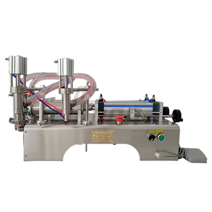 Máquina Llenadora de Líquidos Semiautomática de 2 Cabezales para Botellas/Viales/Frascos de Vidrio, Bebidas, Leche, Precisión del 1%, Neumática, Horizontal - Product Image 1