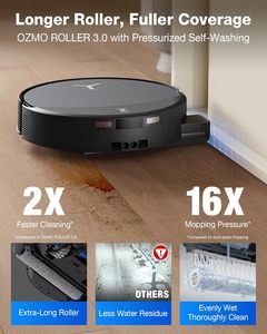 หุ่นยนต์ดูดฝุ่นและถูพื้น DEEBOT T90 PRO, แรงดูด 30,000Pa, ระบบทำความสะอาดตัวเองทันทีด้วย OZMO Roller Mop, ล้างด้วยน้ำร้อน - Product Image 3
