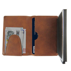 Carteras Minimalistas con Bloqueo RFID, Tarjetero de Cuero PU para Tarjetas Bancarias y de Crédito, Cartera Corta con Clip para Dinero y Cadena para Llaves, Forro de Nailon - Product Image 2