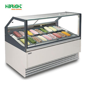 Exhiba atractivamente el congelador de pie para helados disponible espacio cafés refrigerador de exhibición de Gelato - Product Image 5