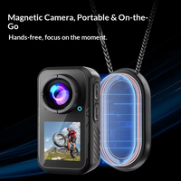 Cámara Deportiva 5K HD para Exteriores T70 con Soporte Magnético, Antivibración, Grabación Previa, Grabadora de Pulgar para Motocicleta, Vlog, Pantalla Táctil de 1.3 Pulgadas