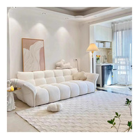 Canapé sectionnel en tissu pétales de cuir italien blanc vent de riz français, trois places, meubles de salon, modèle Maxky 240612
