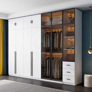 Muebles de Dormitorio de Hotel Minimalistas Personalizados, Nuevo Diseño, Armario con Puerta Batiente de Vidrio y Plástico para Almacenamiento de Ropa - Product Image 2