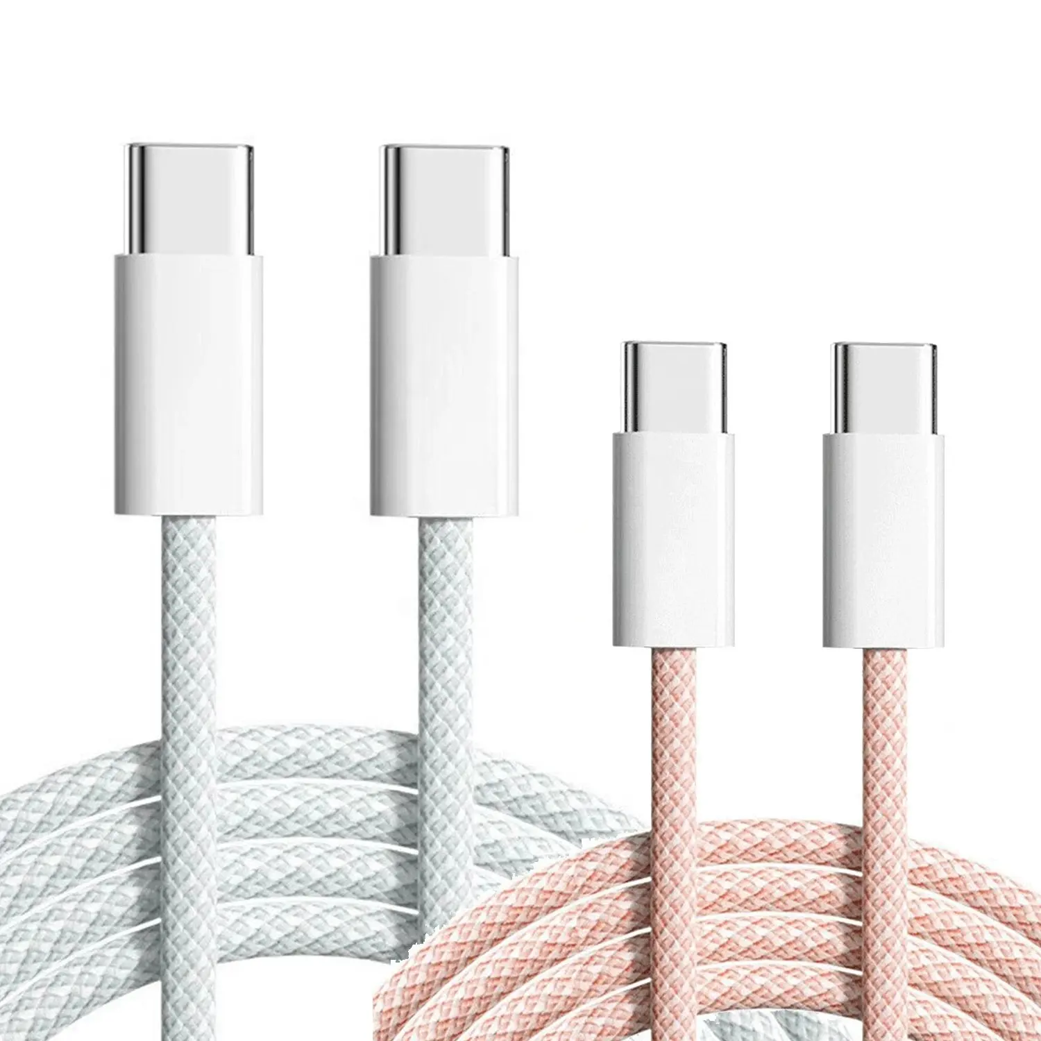 2M 1.5m 60W type c fast charging mobile phone Weave flex braided usb data cable for iphone 15