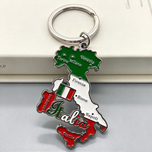 Llavero de Metal Esmaltado Personalizado con Diseño del <span class=keywords><strong>Duomo</strong></span> de Milán, Recuerdo Turístico de Italia, Llavero con Forma de Chiles para Regalo de Viaje - Product Image 4
