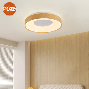 Plafonnier LED en bois de bonne qualité pour salon chambre à coucher décoration intérieure Anti-éblouissement Protection des yeux Fer <span class=keywords><strong>PVC</strong></span> 24w - Product Image 1