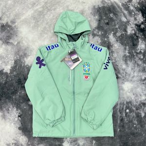 Brazil Team Neymar-Style Windproof and Waterproof Cotton-Lined Lightweight <strong>Linen</strong> Solid Sports Winter Hooded <strong>Jacket</strong> for <strong>Men</strong> Women - Product Image 4