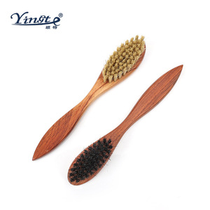 Yinste <b>Shoe</b> <b>Brush</b> Set Pig Hair Solid Wood Handle Stain Removal Cleaning Tool - Product Image 2