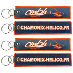 <b>Custom</b> Logo Personalized Fashion Woven Fabric Tag Key Chain 3X13cm Embroidery Patch <b>Keychain</b> - Product Image 2