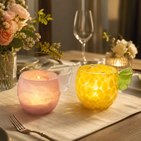 Porte-bougie en verre artisanal élégant et écologique, décoration de fête pour la maison et la chambre