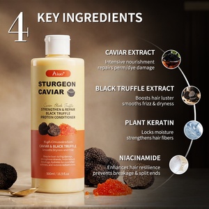 Après-shampoing au caviar, kératine végétale, lissant, anti-dessèchement, anti-casse, réduit les pointes fourchues, après-shampoing professionnel - Product Image 2