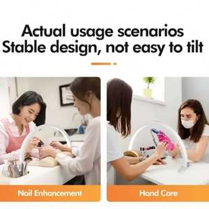 Lámpara Profesional de Aluminio para Uñas de 40W, Lámpara de Mesa LED de Media Luna, Alto CRI 95, Regulación Continua, 6000K Luz Diurna, para Estudio de Video y Uñas - Product Image 6