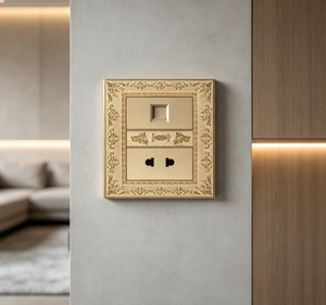 Aulmo design Moderne or <span class=keywords><strong>rose</strong></span> électrique interrupteur mural 1 prise de courant avec prise de téléphone - Product Image 2