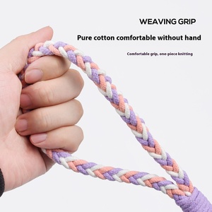 Venta al por mayor hecho a mano DIY perro Correa cuerda suave algodón Paracord resistente ecológico moda sólido personalizado caminar - Product Image 4