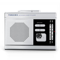 Lecteur de cassettes rétro avec prise en charge de la carte TF, alimentation secteur ou piles, radio AM/FM, haut-parleur intégré et prise casque, baladeur