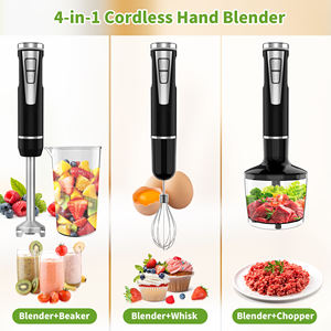 Mélangeur à immersion sans fil 200W Mélangeur à main 3 en 1 Mélangeur à bâton Lame en acier inoxydable avec bécher mélangeur, hachoir, fouet - Product Image 3