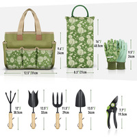 Ensemble d'outils de jardinage Nodou avec manches en bois, pelle, sac de transport, genouillère et gants, aménagement paysager, fabriqué en Chine