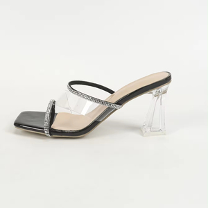 Sandales à talons hauts transparentes en strass de haute qualité pour l'été 2025 – Plateforme élégante en cristal pour femmes, nouveau style à bout ouvert - Product Image 6