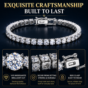 <span class=keywords><strong>Bracciale</strong></span> Tennis Alice con Moissanite Ghiacciata 2-6mm in Argento Sterling <span class=keywords><strong>925</strong></span>, Gioielli di Lusso Trendy Hip Hop per <span class=keywords><strong>Uomo</strong></span> e Donna - Product Image 4