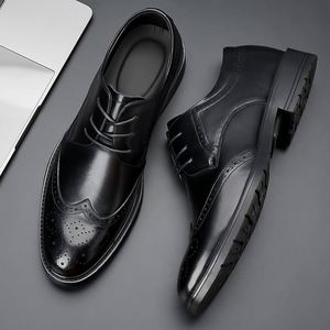 Zapatos de Cuero para Hombre de Alta Gama, Estilo Británico Formal para Negocios, Mocasines para Boda, Sin Cordones - Product Image 4