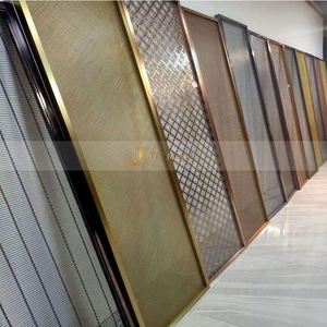 LL77 Architectural Stainless Steel 304 <b>Decorative</b> Woven Wire Mesh Translucent Movable Room Divider Interior Decoration - Product Image 4