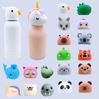 Tapa de Silicona con Cabeza de Animal Personalizada, Ecológica, Resistente al Calor, para Termos, Diseño de Jirafa, Unicornio, Panda, Tapa de Dibujos Animados, Apta para Alimentos