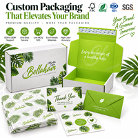 Boîte d'expédition en carton ondulé blanc personnalisée avec imprimé feuille tropicale verte, emballages pour produits capillaires pour les marques de soins capillaires et salons de beauté