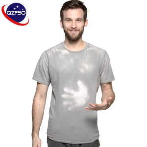 เสื้อยืด QZFSO แบบเปลี่ยนสีตามอุณหภูมิ เสื้อยืดกราฟิกเปล่าทรงใหญ่แบบครอปสำหรับผู้ชาย - Product Image 1