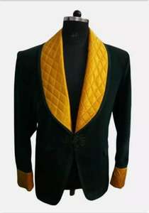 New Arrival <strong>Velvet</strong> Smoking <strong>Jackets</strong> Shawl Lapel Formal Tuxedos Loose Vintage <strong>Dinner</strong> Party Prom Suit Blazer Only a Short Coat - Product Image 2