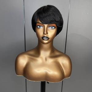 Vorgefertigte Emily Kurze Pixie-Cut Perücke aus Echthaar, Gebrauchsfertige Brasilianische Echthaarperücken für Frauen in Schwarz, Braun, Rot - Product Image 5