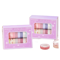 Set di 20 Rotoli di Nastro Washi Artigianale Edizione Base in Scatola, Nastro Washi in Carta Colorata Stile Retrò