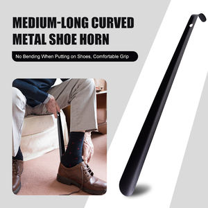 Chausse-pied long en acier inoxydable de 42cm avec logo personnalisé et aide-chaussure en métal de couleur pour bottes et personnes âgées - Product Image 5