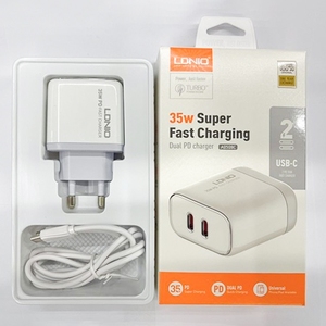 LDNIO a2528c điện thoại di động sạc kép USBC 35W PD sạc nhanh thích ứng điện thoại Type-C tường sạc đi du lịch chúng tôi anh EU gan - Product Image 3