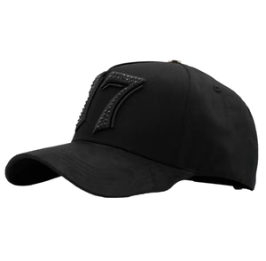 หมวกแก๊ปแบรนด์ Barbas Hats รุ่น 5 แผง ทรงโค้ง สีดำ 77  ขายส่งจากโรงงาน  วัสดุหนังกลับ ปรับขนาดได้ - Product Image 1