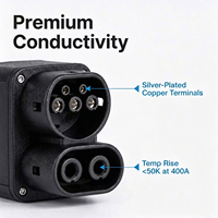 Adaptateur de charge rapide universel 400A EV AC/DC avec connecteur haute vitesse CCS1/CCS2 étanche IP65 durable
