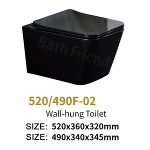<span class=keywords><strong>WC</strong></span> mural carré moderne en céramique mate colorée, toilettes suspendues sans bride pour salle de bain et hôtel, articles sanitaires - Product Image 2