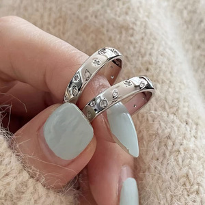 S925 Sterling Silver <b>Ring</b> With Micro Insert Diamonds Women's Minimalist Elegant <b>Open</b> Design Everyday Wear - Product Image 1