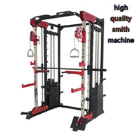 Jaula de Potencia para Entrenamiento de Fuerza con Soporte para Sentadillas Profundas y Máquina Smith de Gimnasio para Levantamiento de Pesas