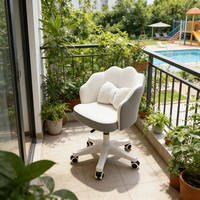 Chaise de bureau pivotante réglable en hauteur avec coussin moelleux en PU pour salon, salle de sport, chambre à coucher