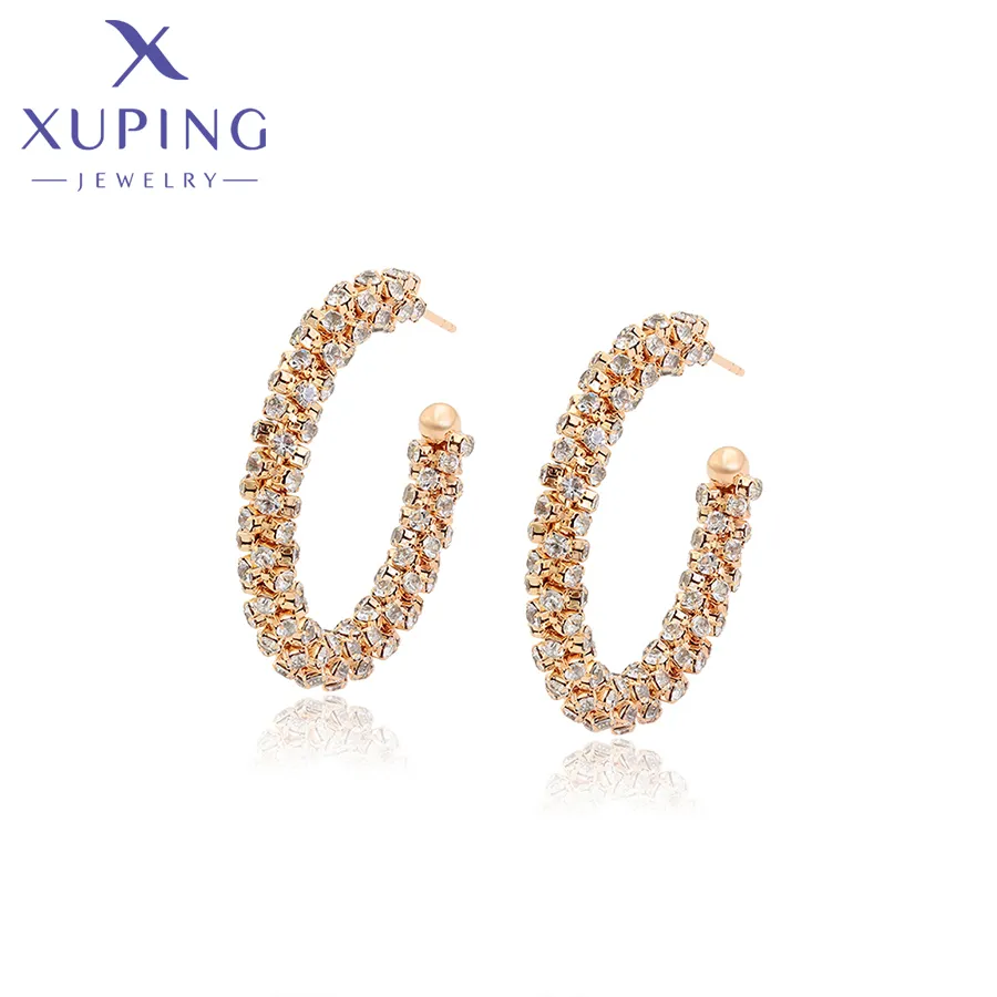 X000763598 xuping jóias moda simples brinco 18K cor do ouro Rhinestone Mulheres doce high end atacado clássico bonito brinco