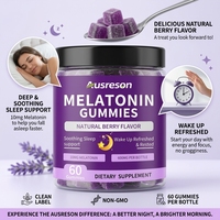 Gummies de mélatonine véganes à marque privée pour la relaxation, suppléments en gros 3mg 5mg 10mg, GABA L-théanine, Gummies de mélatonine pour le sommeil